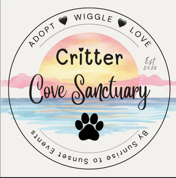 Critter Cove Sanctuary logo: Adopt, Wiggle, Love